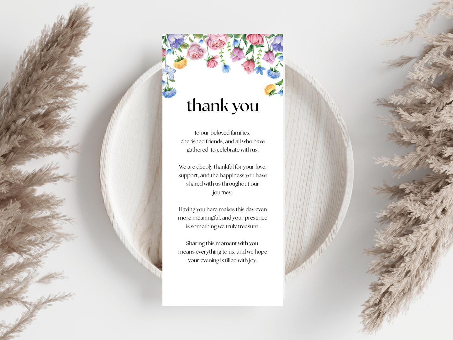 Wedding Thank you Card, Menu Card, Table Card. WI362