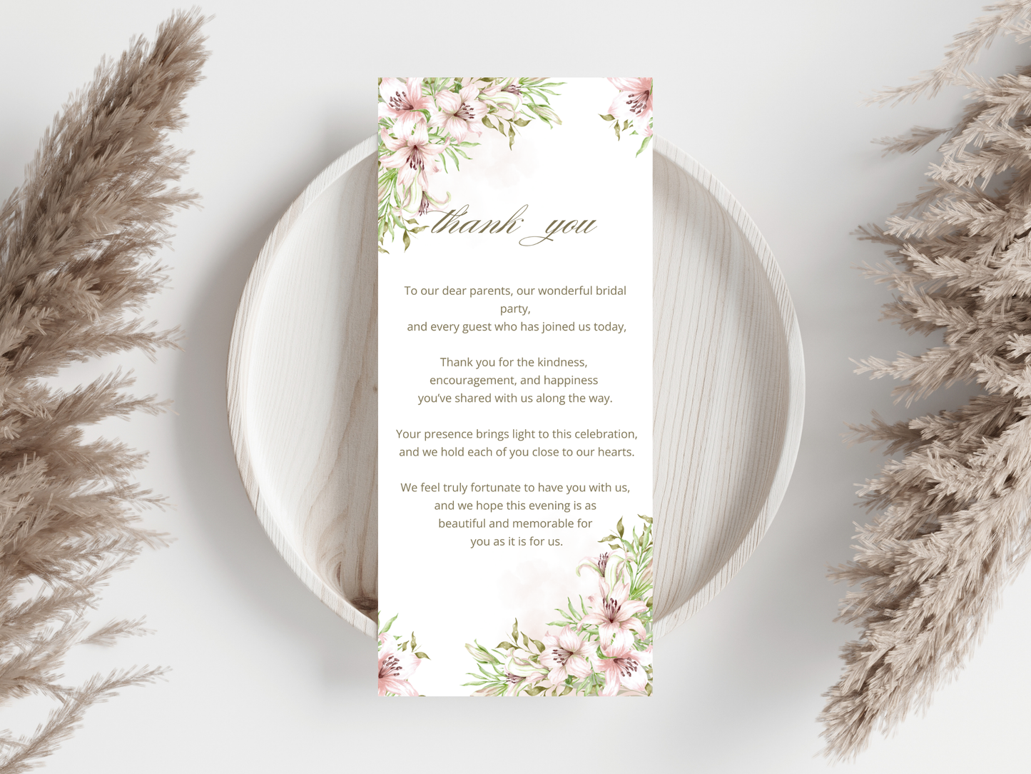 Wedding Thank you Card, Menu Card, Table Card. WI302