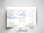 Mountain Wedding Invitation Template | Watercolor Forest Itinerary Invite | Rustic Outdoor Wedding Program | Editable Template.wi177