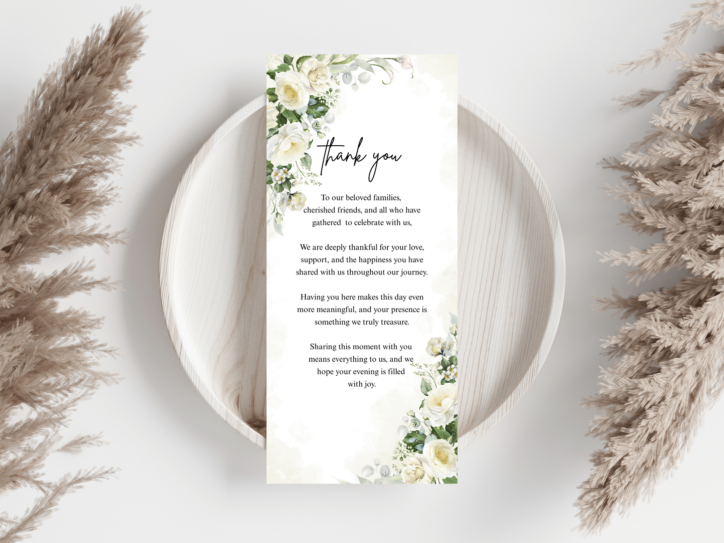 Wedding Thank you Card, Menu Card, Table Card. WI361