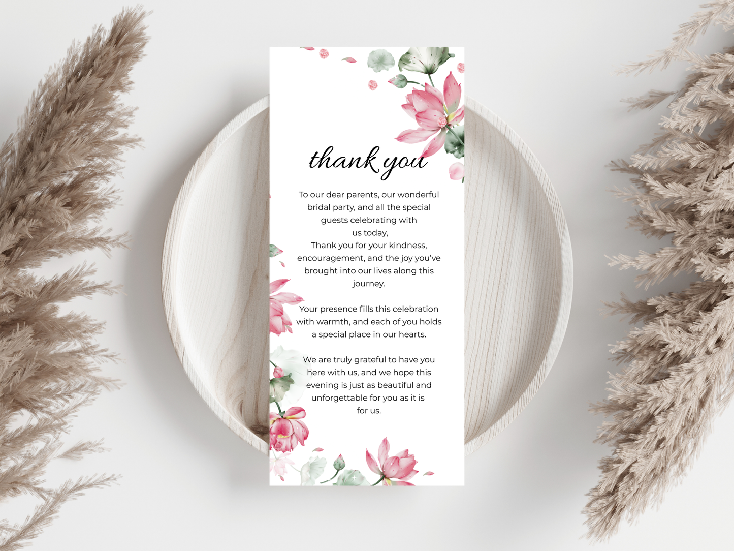 Wedding Thank you Card, Menu Card, Table Card. WI312
