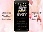 Digital 50th Birthday Party Invitation Video Template, Editable Invite, Women’s Birthday Animated Canva Evite, Online Invitation, WEIB64