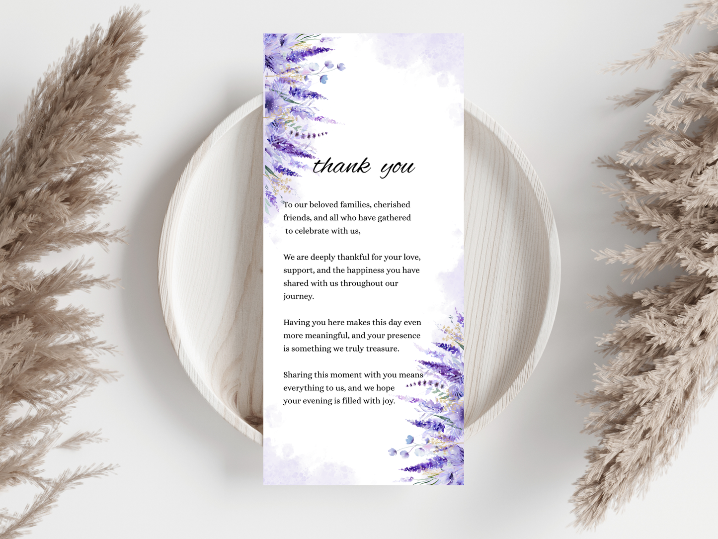 Wedding Thank you Card, Menu Card, Table Card. WI333