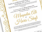 Gold Floral Nikkah Certificate Digital Download Personalised, A4, A3, Template, Instat Download. NN206