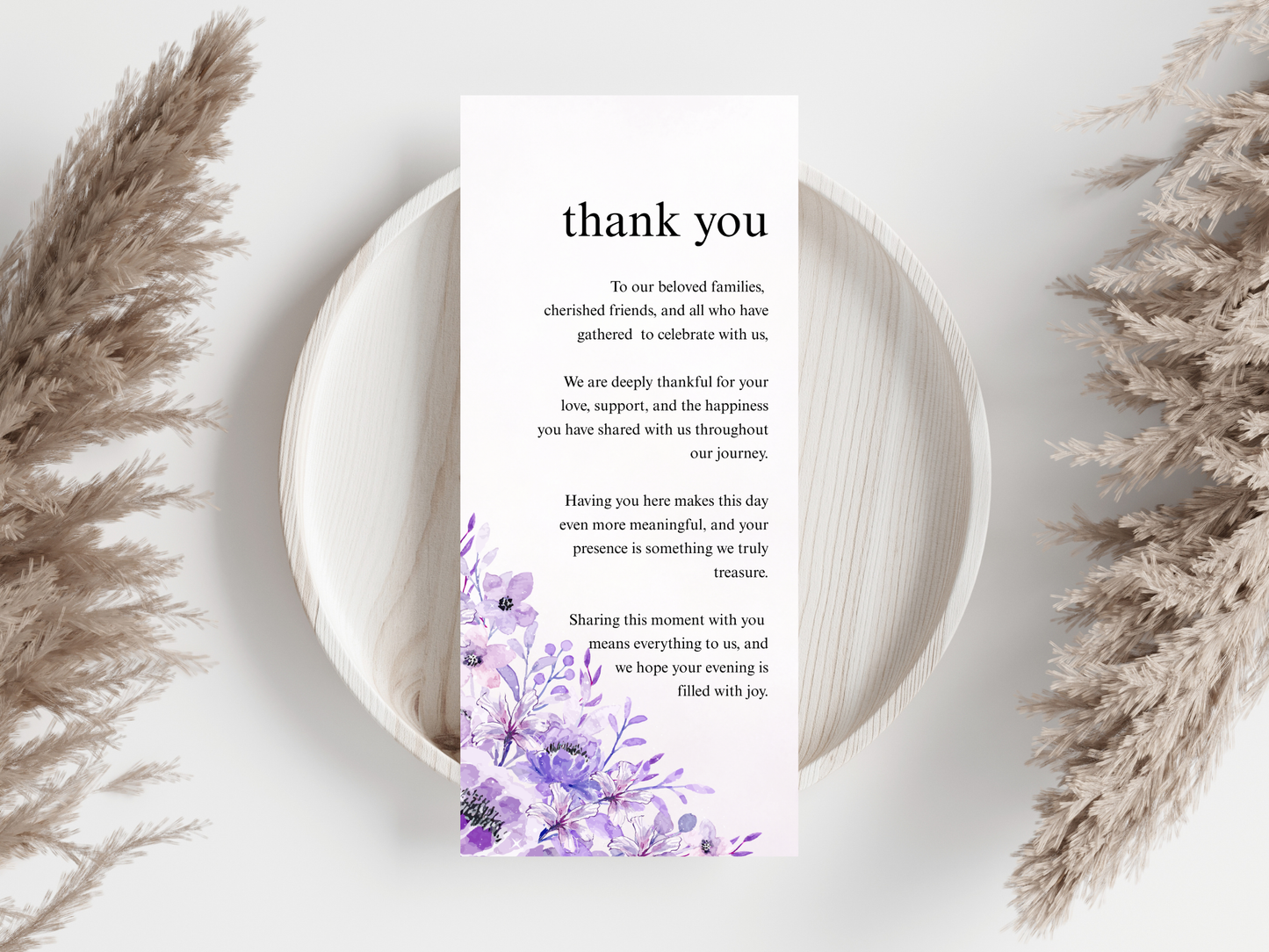 Wedding Thank you Card, Menu Card, Table Card. WI357