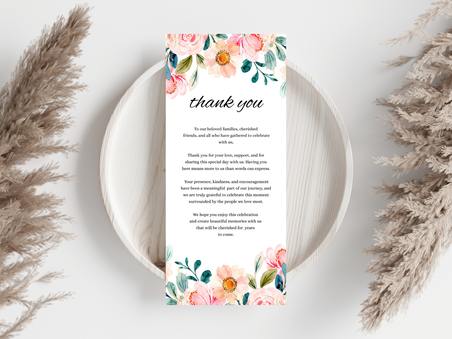 Wedding Menu, Thank You, Table Cards (Editable Canva Template) WI382