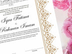 Nikkah Certificate, Nikkah Islamic Marriage Certificate, Printable, Custom Name Nikkah. Quran Verse, Digital Download. NN223
