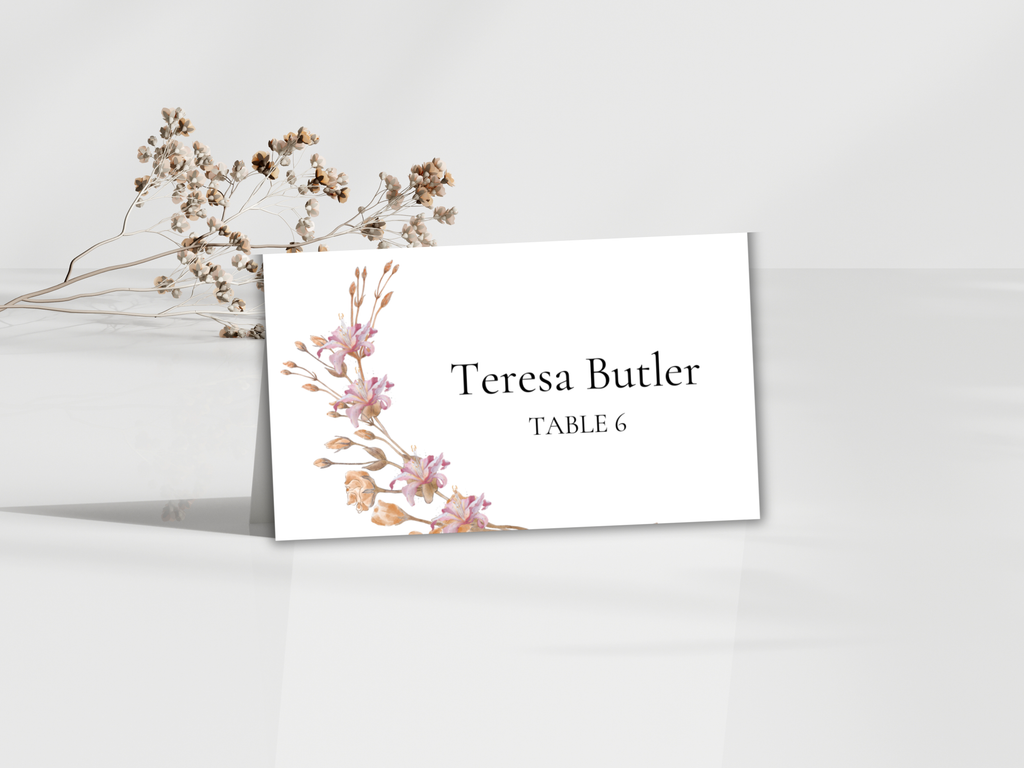 Elegant Wedding Stationery Bundle | Floral Menu, Thank You & Place Card | Editable Templates for Canva | Digital Download. WI190
