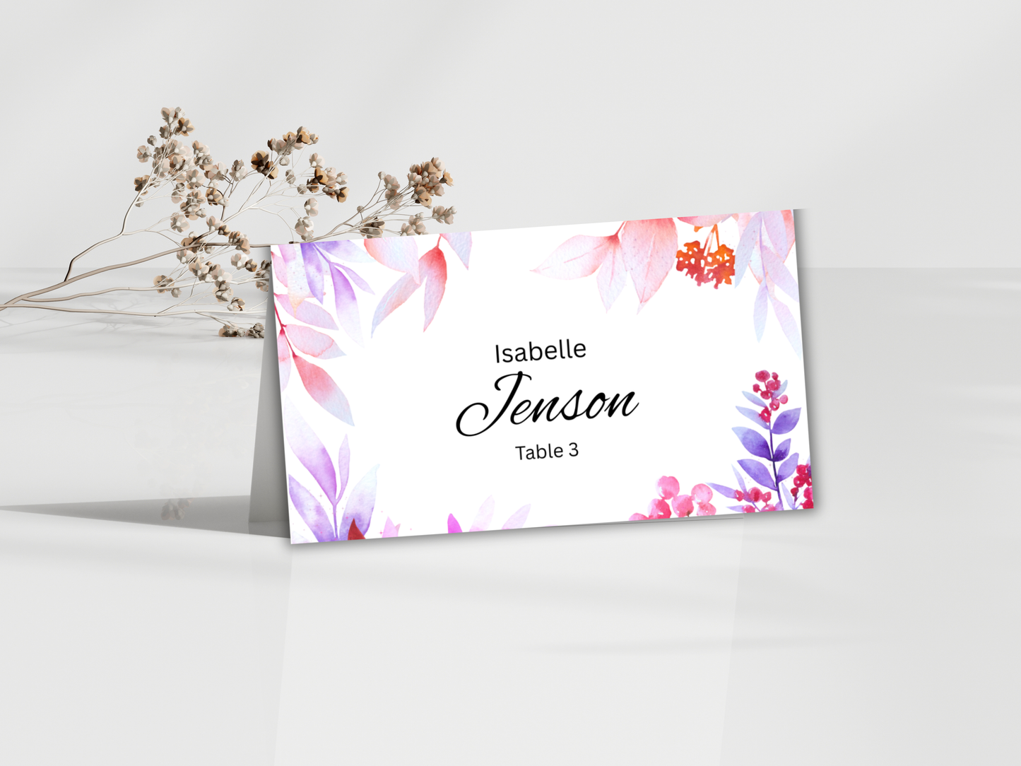 Wedding Menu Template, Thank You Card, Place Card. WI202