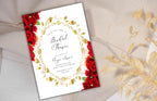 Bridal Shower invitation, Red Rose Bridal Shower Games, Red roses bridal shower invitation, Pink Flower Bridal Shower Editable . WS58
