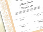 Nikkah Certificate Digital Download Personalised, A4, A3, Template, Editable, Brown Nikkah Nama, Nikkah Contract, Muslim Contract. NN288