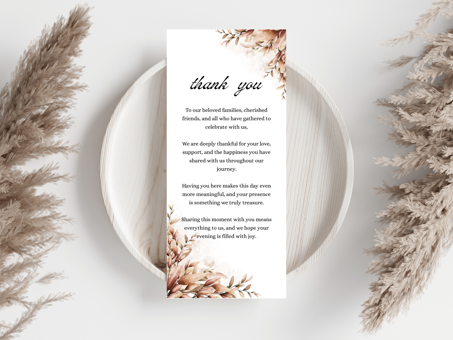 Wedding Thank you Card, Menu Card, Table Card. WI326