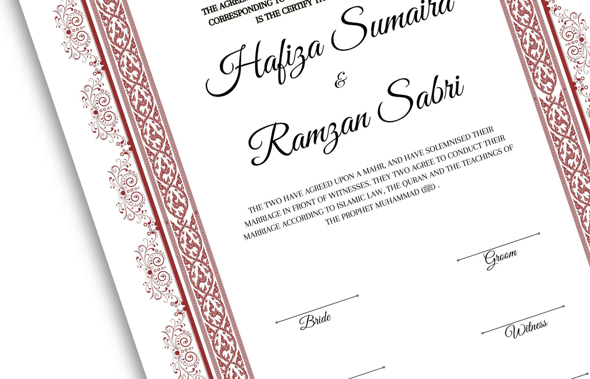 Nikkah Certificate Digital Download Personalised, A4, A3, Template, Instat Download. NN127
