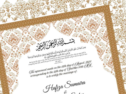 Printable Nikkah Contract Template | Islamic Marriage Contract | Muslim Wedding | Nikkah Template | NN290