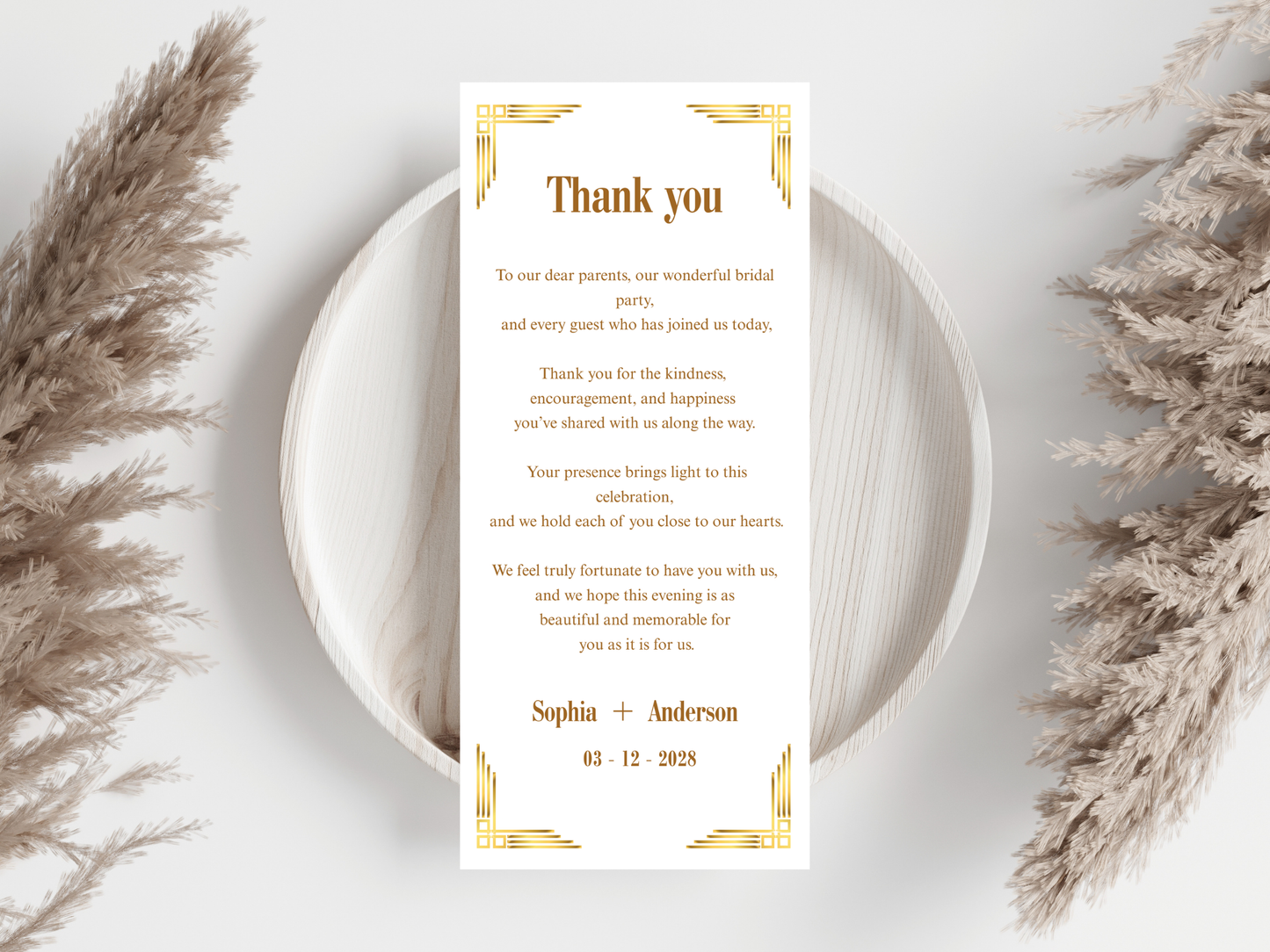 Wedding Thank you Card, Menu Card, Table Card. WI298