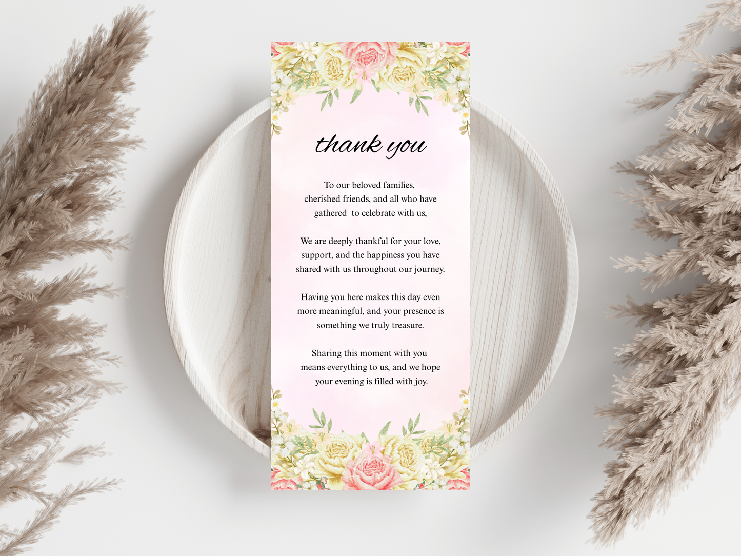 Wedding Thank you Card, Menu Card, Table Card. WI341
