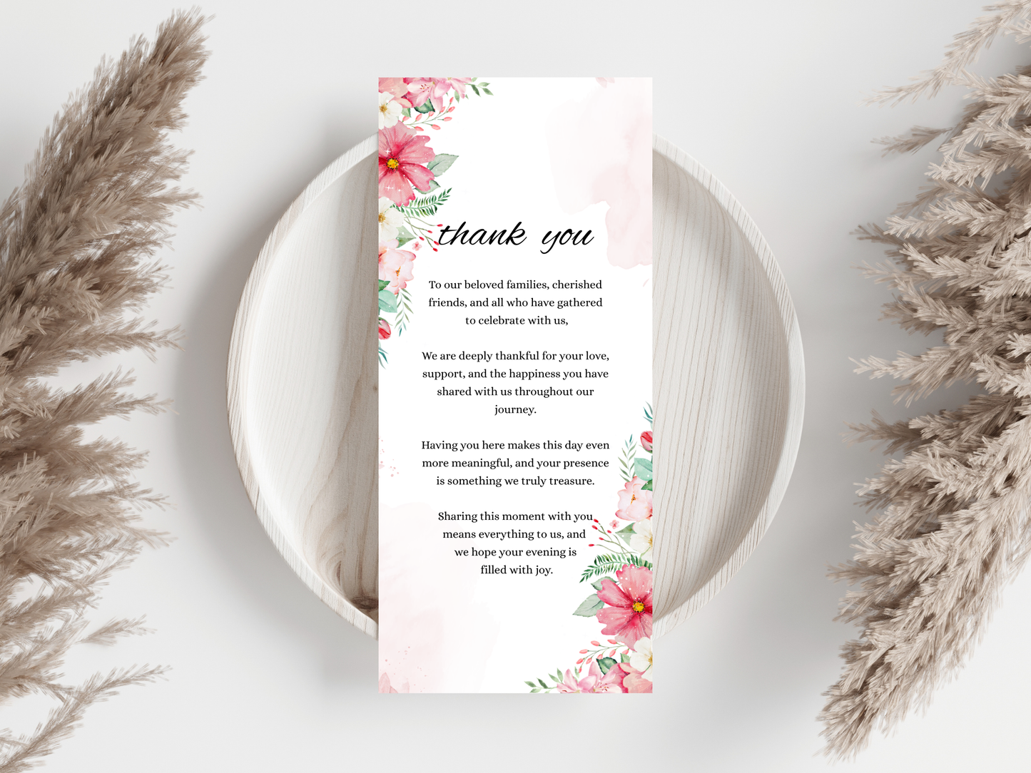 Wedding Thank you Card, Menu Card, Table Card. WI331