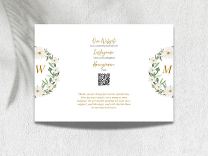 Elegant Gatefold Wedding Invitation Template | Floral Folded Invite | Printable Ceremony Card | Modern Wedding Schedule. WIB126