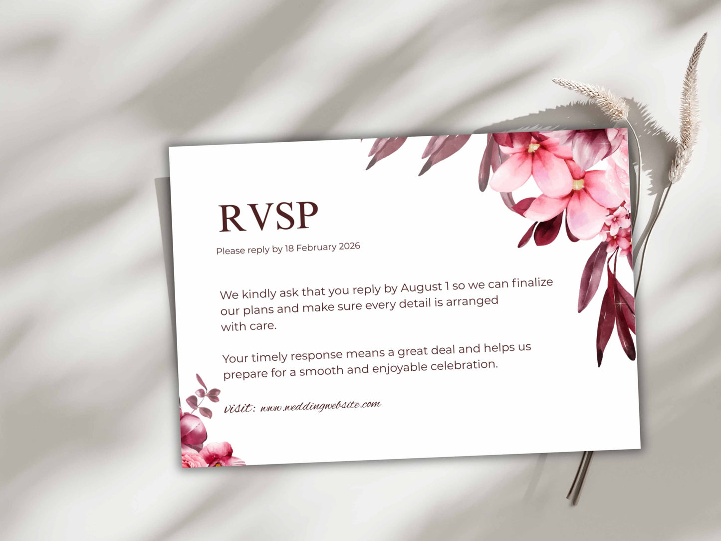 Wedding Invitation Bundle, RSVP, Thank You Card, Table Card, Menu Card, Reception Card, Details Card. WI236