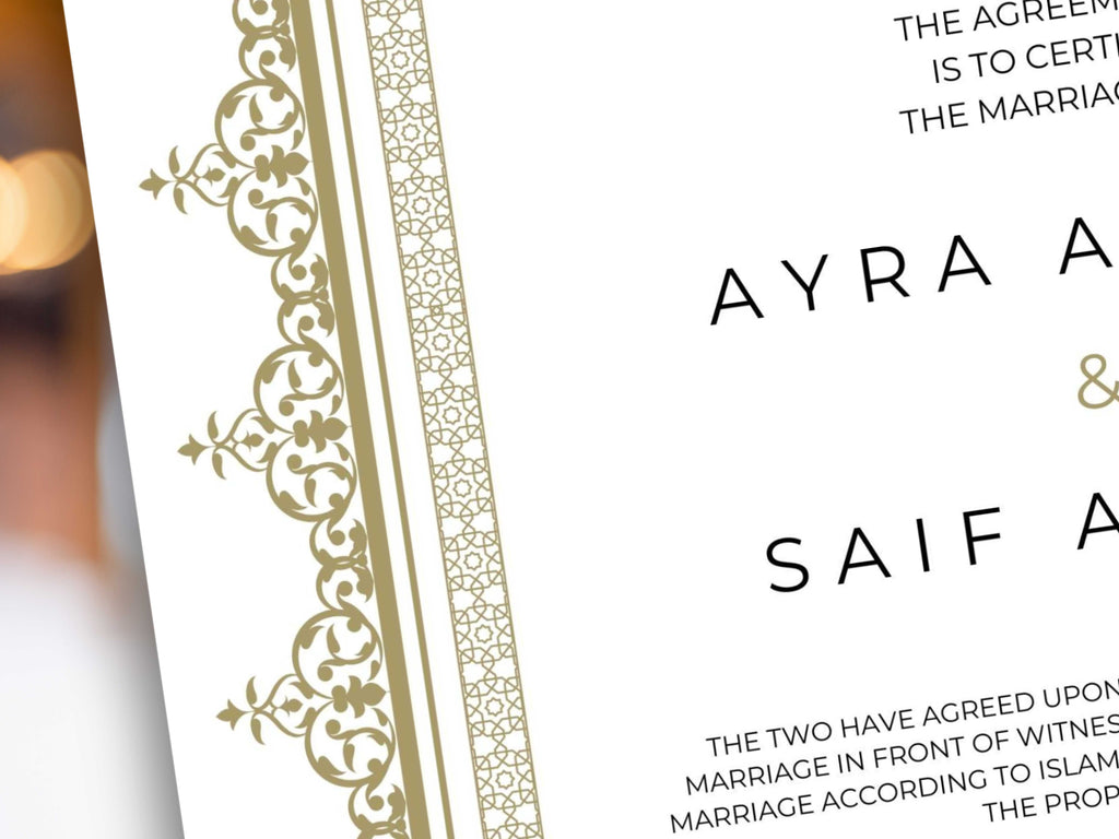 Nikkah Certificate Digital Download Personalised, A4, A3, Template, Muslim Wedding Contract, Instat Download. NN285