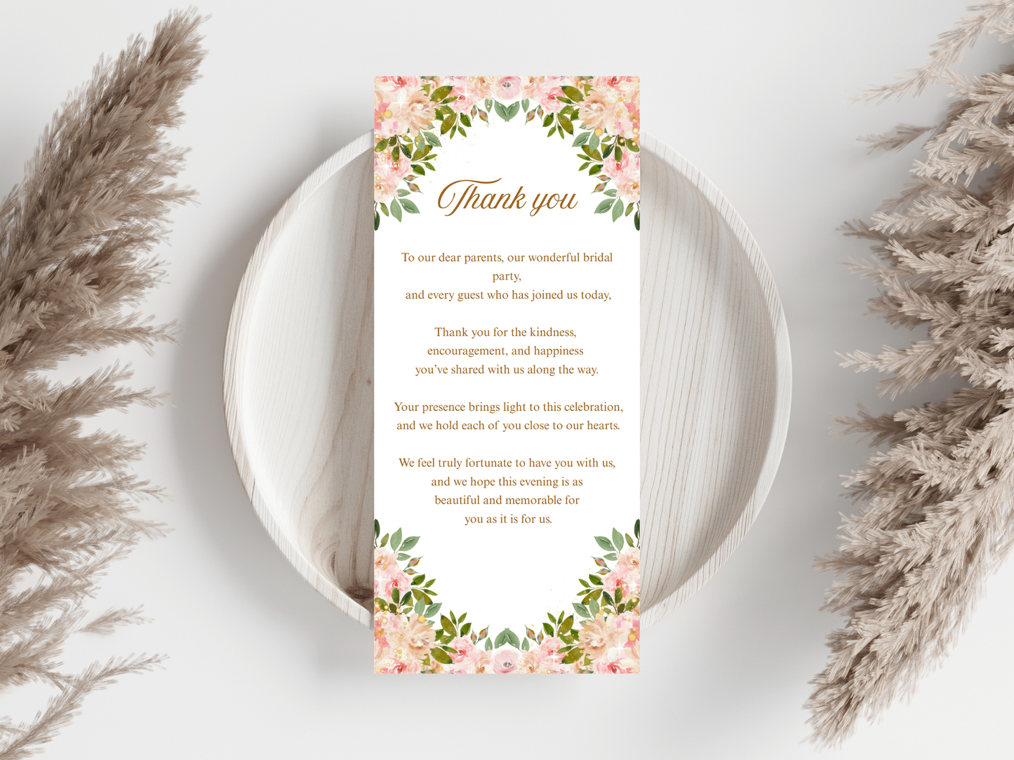 Wedding Thank you Card, Menu Card, Table Card. WI300