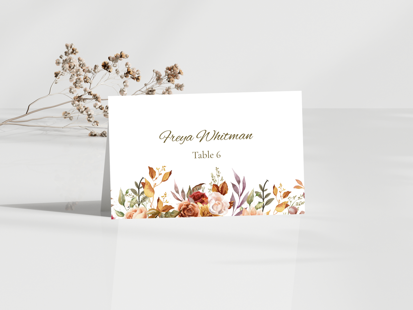Wedding Menu Card Template, Table Card. WI195