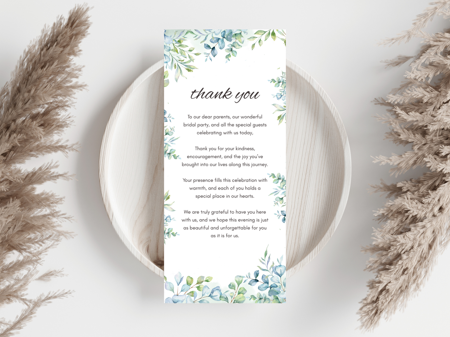 Wedding Thank you Card, Menu Card, Table Card. WI317