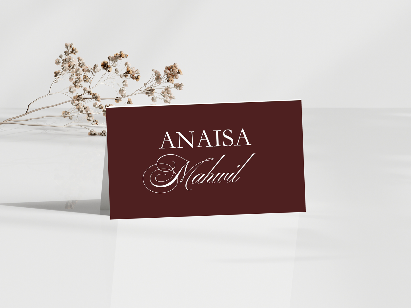 Modern Wedding Menu & Thank You Card Template | Editable Canva Design | Elegant Burgundy Reception Set | Minimal Wedding Stationery. WI187