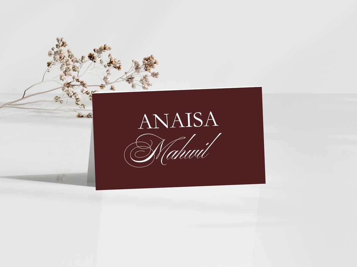 Modern Wedding Menu & Thank You Card Template | Editable Canva Design | Elegant Burgundy Reception Set | Minimal Wedding Stationery. WI187