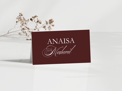 Modern Wedding Menu & Thank You Card Template | Editable Canva Design | Elegant Burgundy Reception Set | Minimal Wedding Stationery. WI187