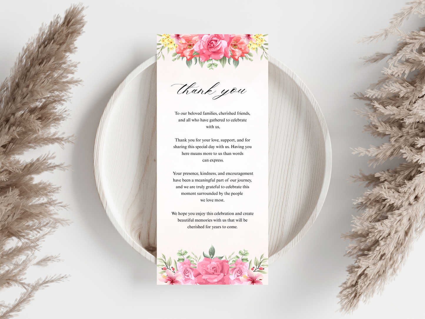 Wedding Thank you Card, Menu Card, Table Card. WI366