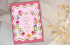 Colorful Floral Cocktail Menu Template, Printable Drinks Sign, Bar Menu Garden Party, Drink Menu, Biotical Wavy Cocktail Menu. WSB39