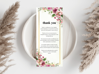 Wedding Menu Card, Table, Thank you, Editable Canva Template, Instant Download MTC412