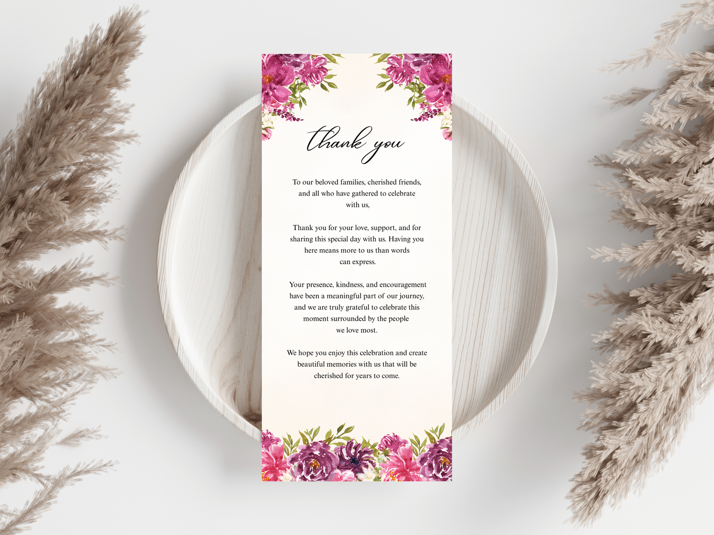 Wedding Thank you Card, Menu Card, Table Card. WI367