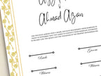 A4/A3 Nikkah Certificate, Customizable Luxury Islamic Nikkah Marriage Contract Certificate, Muslim Wedding Gift. NN257