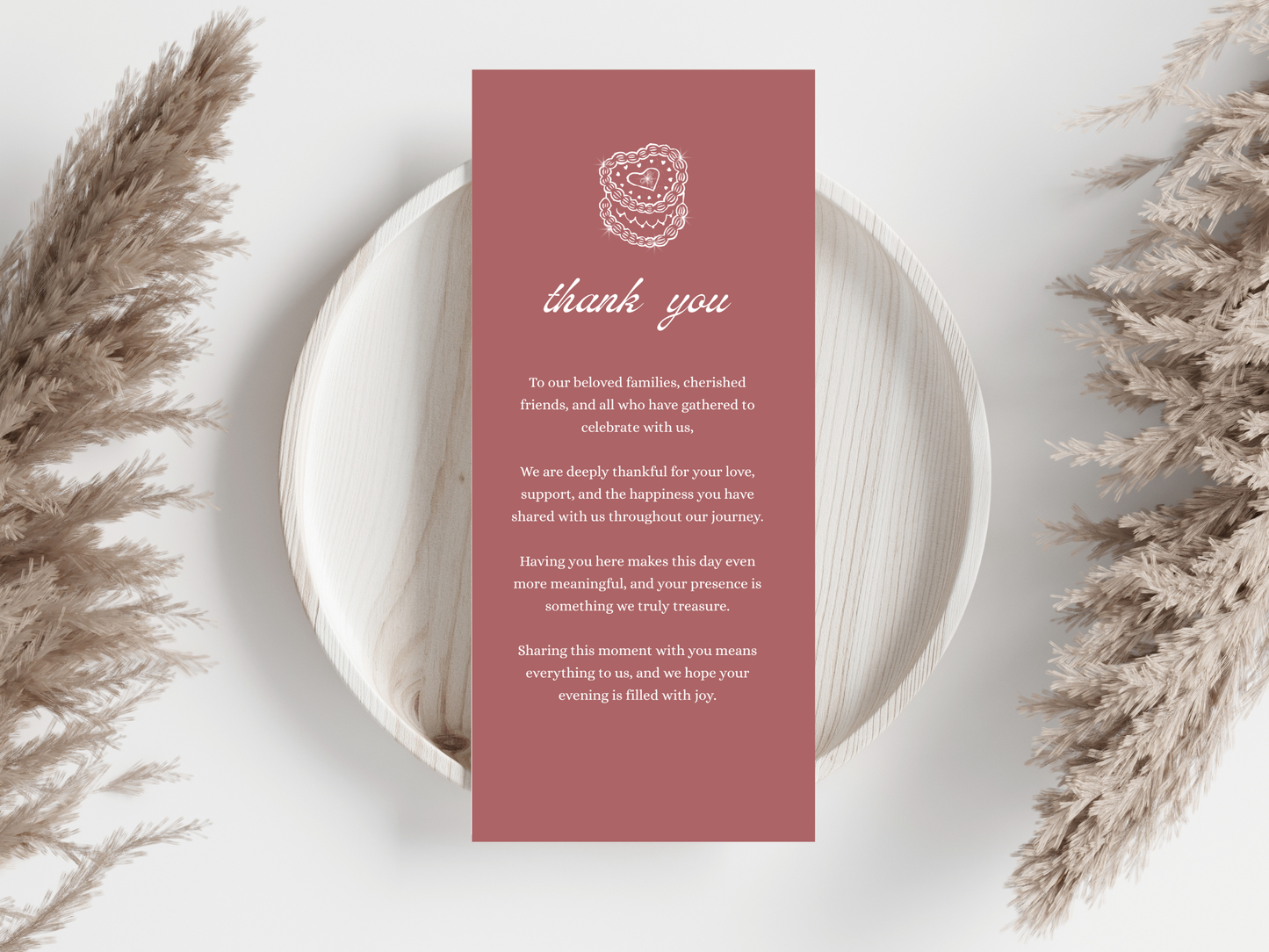 Wedding Thank you Card, Menu Card, Table Card. WI325