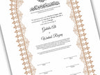A4 / A3 Nikkah Contract Template, Islamic Wedding Certificate, Nikkahnama Digital Customized. NN160