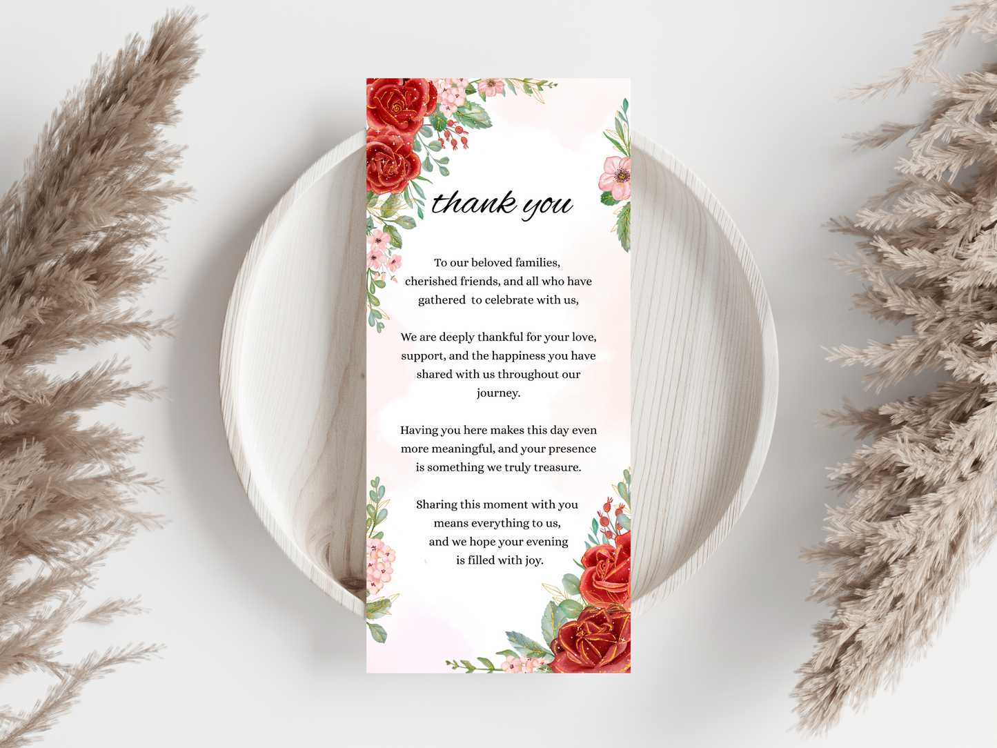 Wedding Thank you Card, Menu Card, Table Card. WI339
