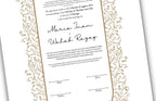 A4/A3 Nikkah Contract, Digital Printable Personalised Customised Nikkah Certificate, Digital Download, Islamic Marriage Contract. NN150