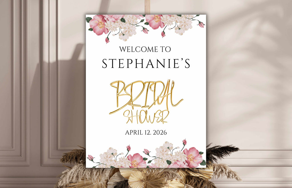 Bridal Shower Sign, Blush Pink Bridal Shower Decorations, Bridal Shower Welcome Sign, Bridal Shower Invitation, Bridal Shower Poster, WS52