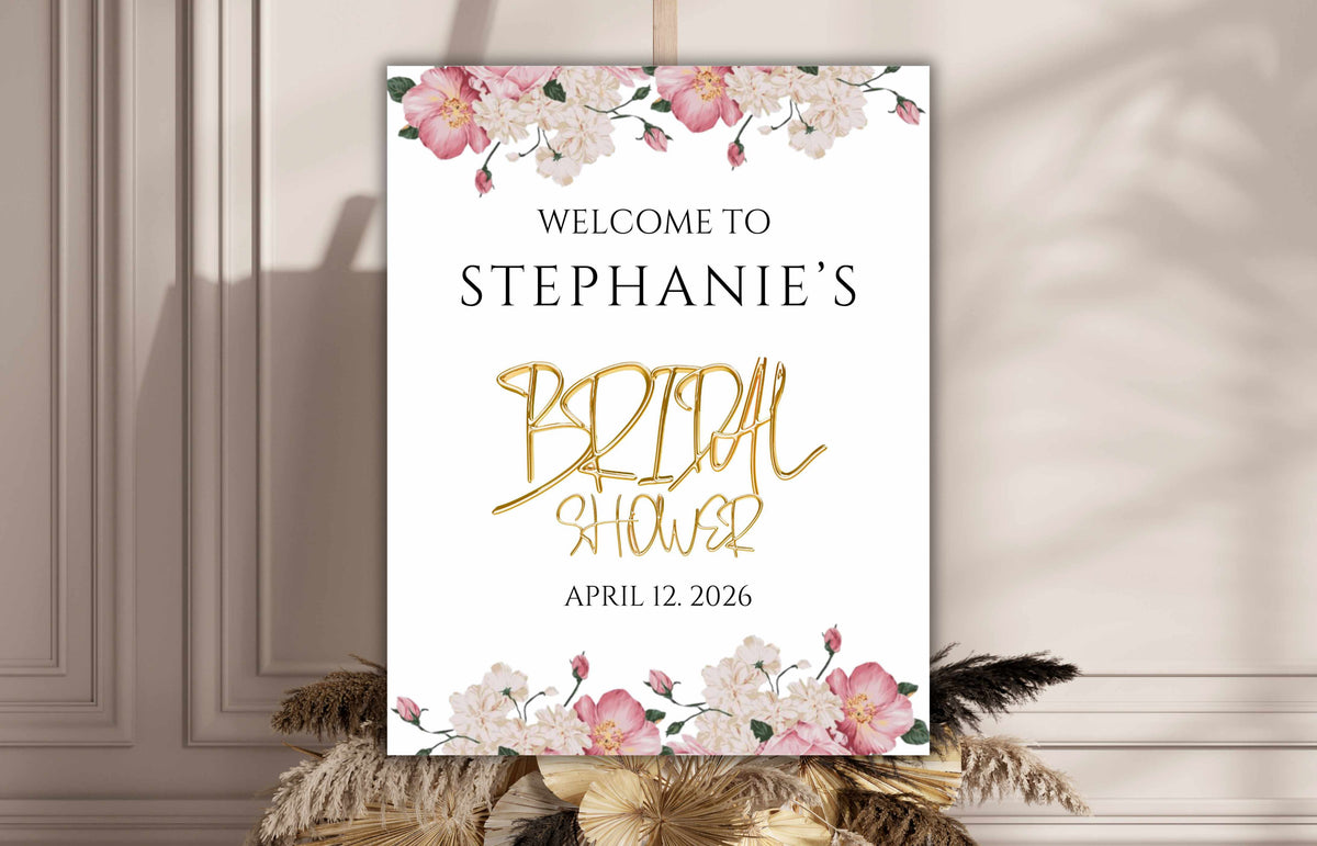 Bridal Shower Sign, Blush Pink Bridal Shower Decorations, Bridal Shower Welcome Sign, Bridal Shower Invitation, Bridal Shower Poster, WS52