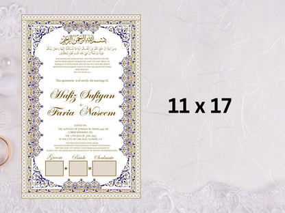 Nikkah Certificate , Authentic Islamic Wedding Thumb Impression Agreement, Premium Islamic Wedding Contract, Instant Download. NN27