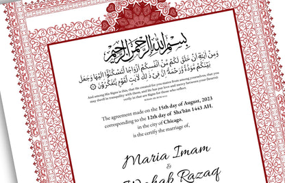 Nikkah Certificate Digital Download Personalised, A4, A3, Template, Instat Download. NN179