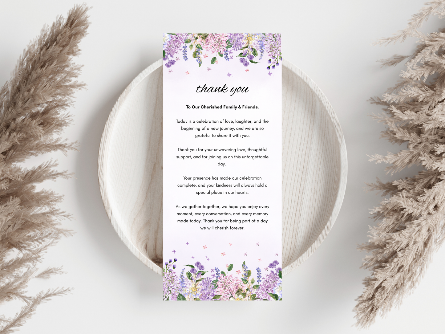 Wedding Menu, Thank You, Table Cards (Editable Canva Template) WI392