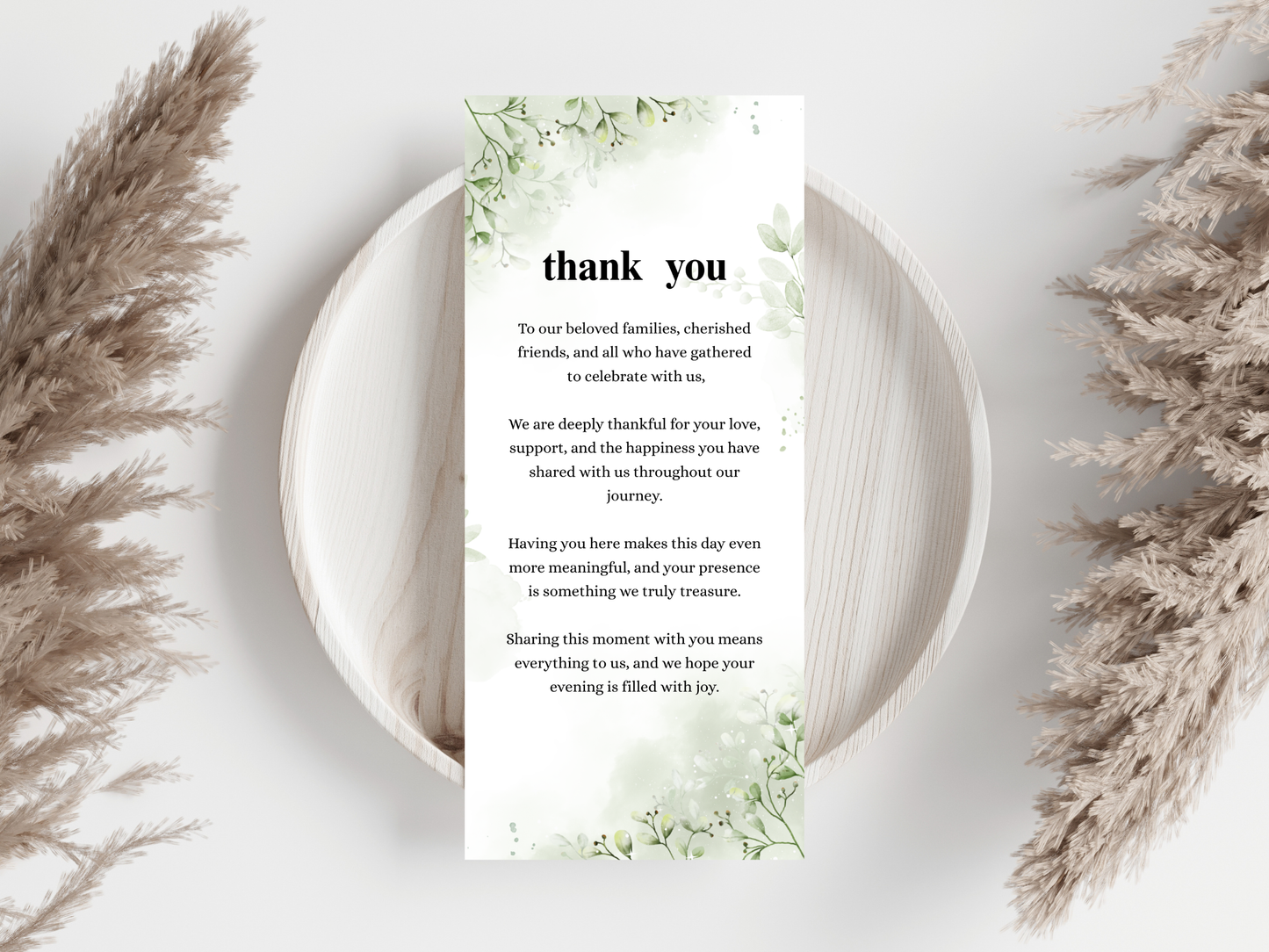 Wedding Thank you Card, Menu Card, Table Card. WI329