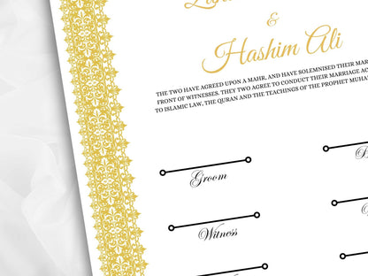 Nikkah Certificate Template, Traditional Islamic Wedding Agreement, Marriage Contract Wedding, Marriage Certificate Template, A4, A3. NN264