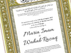 Luxury Nikkah Certificate, Premium A4 Islamic Wedding Contract, Nikkah Nama, Muslim Marriage Certificate, Personalised Names, A4, A3. NN172