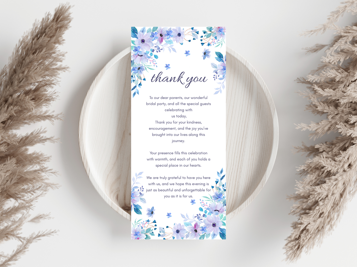 Wedding Thank you Card, Menu Card, Table Card. WI315