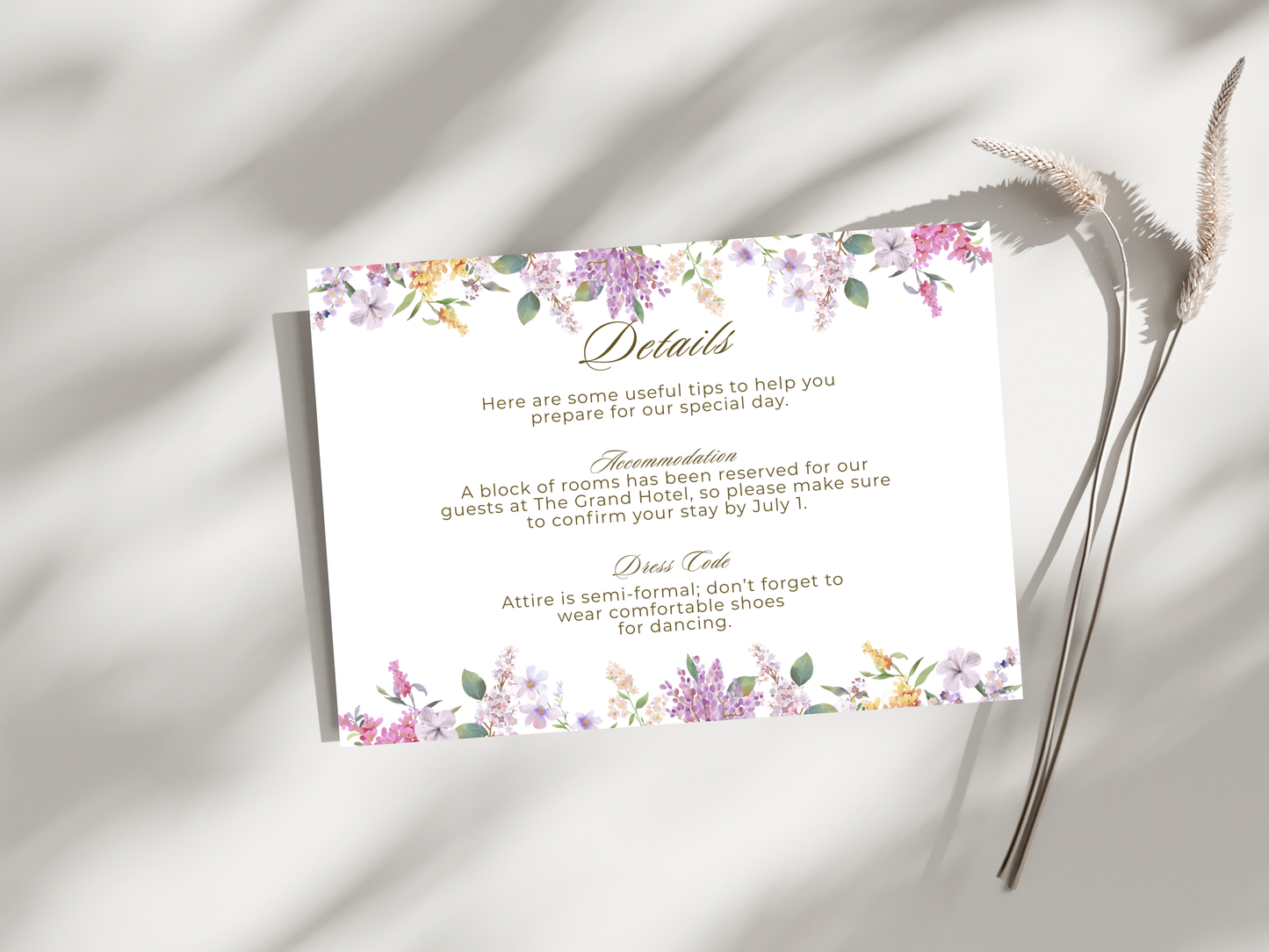 Wedding Invitation Set, RSVP, Wedding Invitation, Details, Editable, Template, WI257