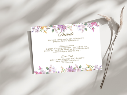 Wedding Invitation Set, RSVP, Wedding Invitation, Details, Editable, Template, WI257